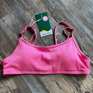 HALARA Vibrant Pink Ribbed Swim Top Size Medium